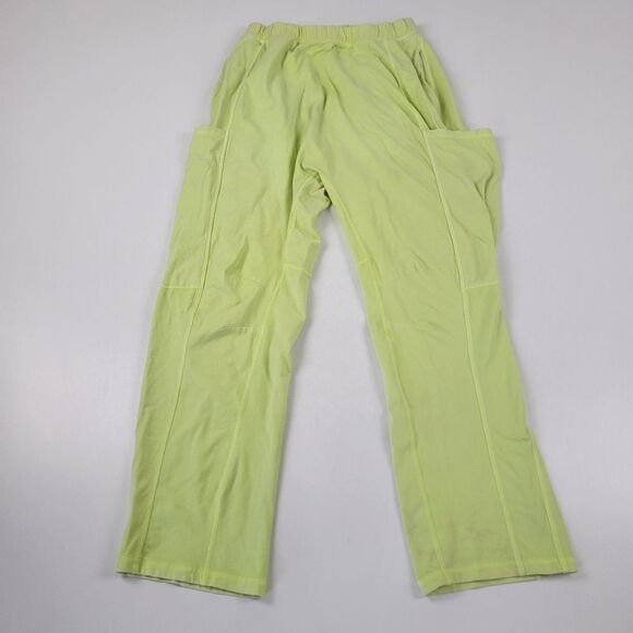 Free People Movement Joggers Neon Green Yellow Baggy Relaxed Pants Womens Small - Picture 1 of 12